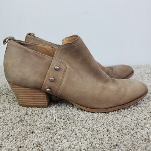 Franco Sarto Shooties Womens Ankle Boot Studded Sides Western Tan Cowgirl 8.5